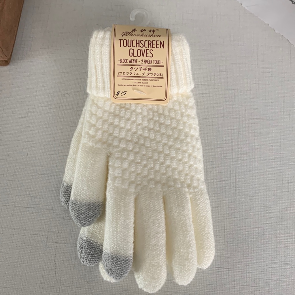 Touchscreen Gloves In Cream Color Women One Size Fits Most